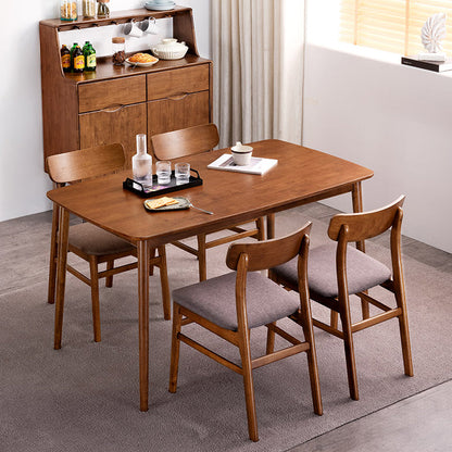 Modern Style Rectangle Dining Room Table Set Solid Wood Top Dinette Set with 4 Legs Table 5 Piece Set Clearhalo 'Dining Room Sets' 'Dining Tables & Seating' 'dining_room_set' 'furn' 'furn_dining_room_set' 'Furniture' 'furniture_dining_room_set' 'Kitchen & Dining Furniture' 'kitchen&dining_furn' 'kitchen' 3492370