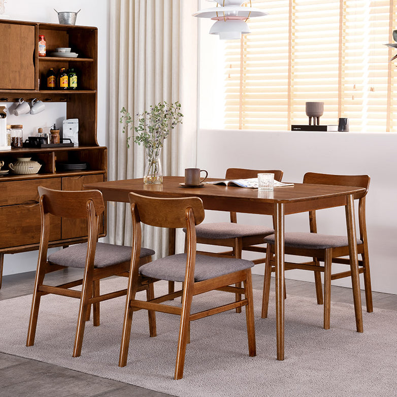 Modern Style Rectangle Dining Room Table Set Solid Wood Top Dinette Set with 4 Legs Table Clearhalo 'Dining Room Sets' 'Dining Tables & Seating' 'dining_room_set' 'furn' 'furn_dining_room_set' 'Furniture' 'furniture_dining_room_set' 'Kitchen & Dining Furniture' 'kitchen&dining_furn' 'kitchen' 3492371