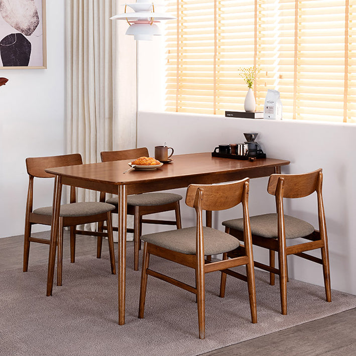 Modern Style Rectangle Dining Room Table Set Solid Wood Top Dinette Set with 4 Legs Table Clearhalo 'Dining Room Sets' 'Dining Tables & Seating' 'dining_room_set' 'furn' 'furn_dining_room_set' 'Furniture' 'furniture_dining_room_set' 'Kitchen & Dining Furniture' 'kitchen&dining_furn' 'kitchen' 3492372