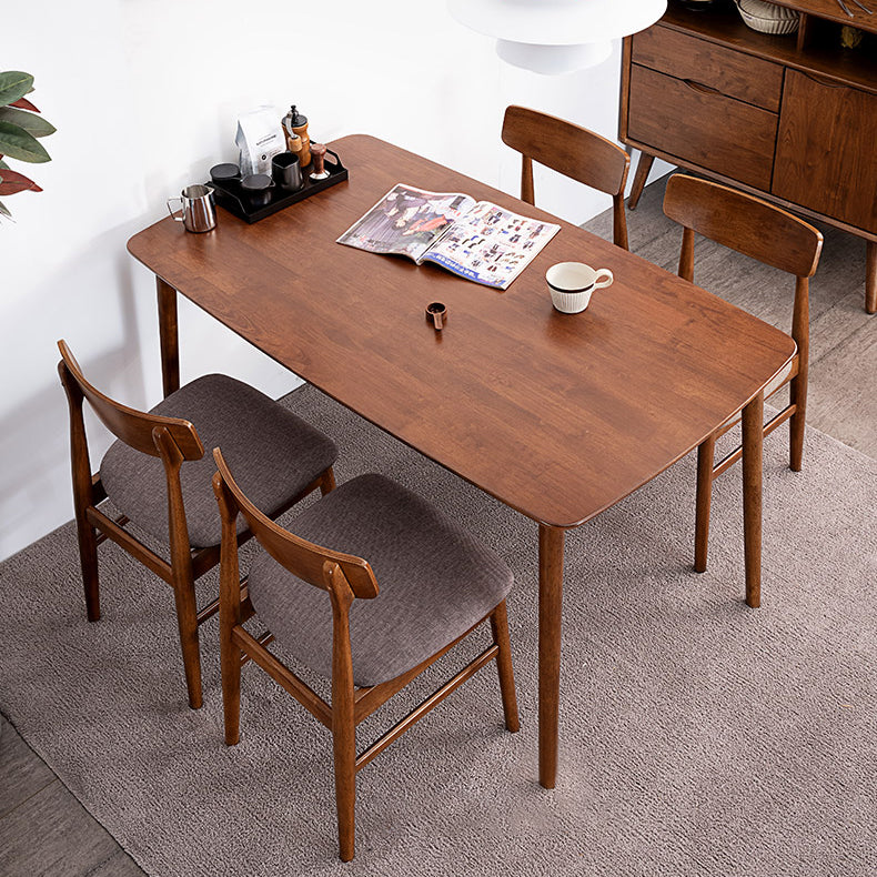 Modern Style Rectangle Dining Room Table Set Solid Wood Top Dinette Set with 4 Legs Table Clearhalo 'Dining Room Sets' 'Dining Tables & Seating' 'dining_room_set' 'furn' 'furn_dining_room_set' 'Furniture' 'furniture_dining_room_set' 'Kitchen & Dining Furniture' 'kitchen&dining_furn' 'kitchen' 3492373