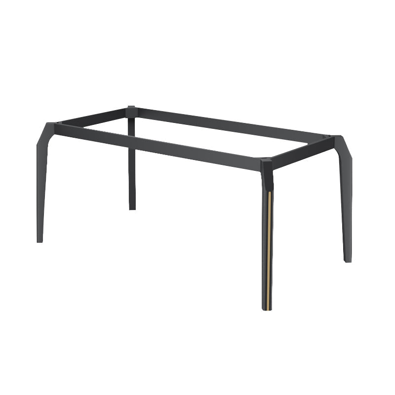 Minimalist Style Traditional Height Dining Set with Fixed Table and 4 Black Legs Base Clearhalo 'Dining Room Sets' 'Dining Tables & Seating' 'dining_room_set' 'furn' 'furn_dining_room_set' 'Furniture' 'furniture_dining_room_set' 'Kitchen & Dining Furniture' 'kitchen&dining_furn' 'kitchen' 3492425