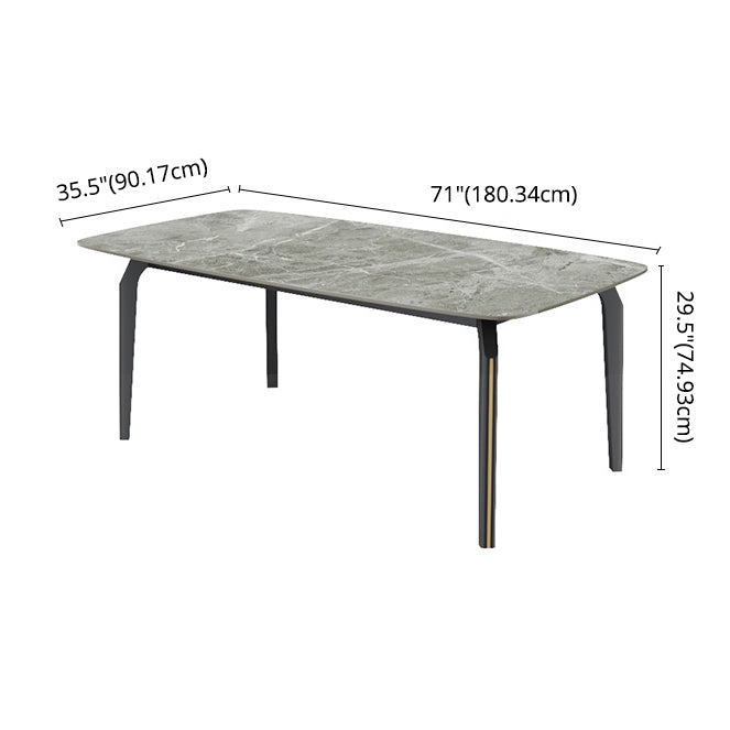 Minimalist Style Traditional Height Dining Set with Fixed Table and 4 Black Legs Base Clearhalo 'Dining Room Sets' 'Dining Tables & Seating' 'dining_room_set' 'furn' 'furn_dining_room_set' 'Furniture' 'furniture_dining_room_set' 'Kitchen & Dining Furniture' 'kitchen&dining_furn' 'kitchen' 3492432