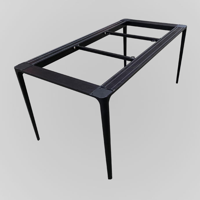 Modern Style Traditional Height Dining Set with White Fixed Table and 4 Black Legs Base Clearhalo 'Dining Room Sets' 'Dining Tables & Seating' 'dining_room_set' 'furn' 'furn_dining_room_set' 'Furniture' 'furniture_dining_room_set' 'Kitchen & Dining Furniture' 'kitchen&dining_furn' 'kitchen' 3492450