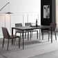 Modern Style Traditional Height Dining Set with Fixed Rectangle Shape Table and 4 Black Legs Base Clearhalo 'Dining Room Sets' 'Dining Tables & Seating' 'dining_room_set' 'furn' 'furn_dining_room_set' 'Furniture' 'furniture_dining_room_set' 'Kitchen & Dining Furniture' 'kitchen&dining_furn' 'kitchen' 3492461