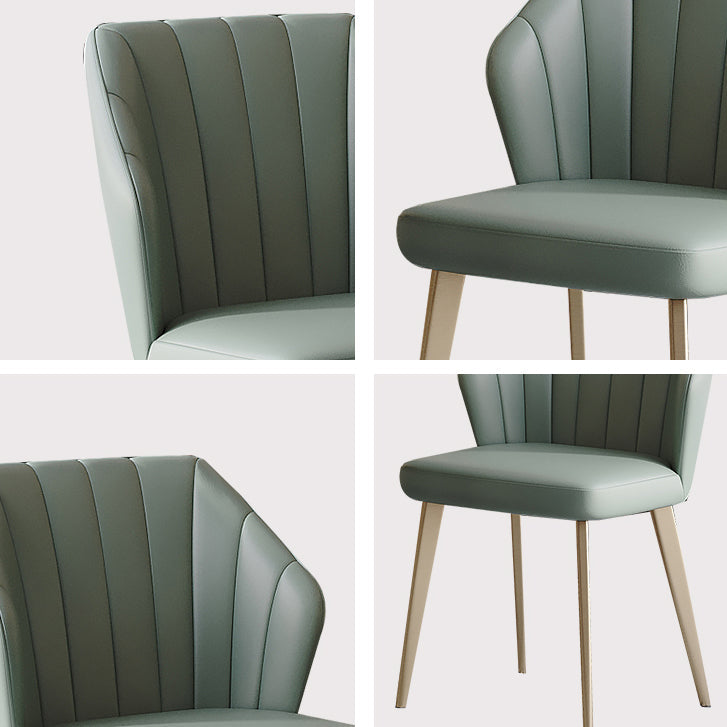 Modern Style Traditional Height Dining Set with Fixed Rectangle Shape Table and 4 Gold Legs Base Clearhalo 'Dining Room Sets' 'Dining Tables & Seating' 'dining_room_set' 'furn' 'furn_dining_room_set' 'Furniture' 'furniture_dining_room_set' 'Kitchen & Dining Furniture' 'kitchen&dining_furn' 'kitchen' 3492499