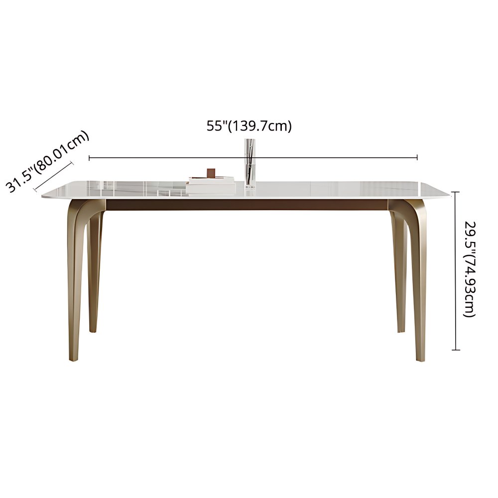 Modern Style Traditional Height Dining Set with Fixed Rectangle Shape ...