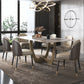 Minimalist Style Sintered Stone Dining Table with Rectangle Shape Fixed Table and Trestle Base 7 Piece Set Clearhalo 'Dining Room Sets' 'Dining Tables & Seating' 'dining_room_set' 'furn' 'furn_dining_room_set' 'Furniture' 'furniture_dining_room_set' 'Kitchen & Dining Furniture' 'kitchen&dining_furn' 'kitchen' 3492509