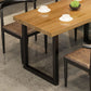 Industrial Style Solid Wood Dining Set with Traditional Height Table and Double Pedestal Base Clearhalo 'Dining Room Sets' 'Dining Tables & Seating' 'dining_room_set' 'furn' 'furn_dining_room_set' 'Furniture' 'furniture_dining_room_set' 'Kitchen & Dining Furniture' 'kitchen&dining_furn' 'kitchen' 3492547