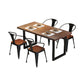 Industrial Style Solid Wood Dining Set with Fixed Table and Double Pedestal Base for Home Use Clearhalo 'Dining Room Sets' 'Dining Tables & Seating' 'dining_room_set' 'furn' 'furn_dining_room_set' 'Furniture' 'furniture_dining_room_set' 'Kitchen & Dining Furniture' 'kitchen&dining_furn' 'kitchen' 3492583