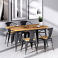 Industrial Style Solid Wood Dining Set with Fixed Table and 4 Legs Base for Home Use Clearhalo 'Dining Room Sets' 'Dining Tables & Seating' 'dining_room_set' 'furn' 'furn_dining_room_set' 'Furniture' 'furniture_dining_room_set' 'Kitchen & Dining Furniture' 'kitchen&dining_furn' 'kitchen' 3492593