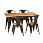 Industrial Style Solid Wood Dining Set with Fixed Table and 4 Legs Base for Home Use Clearhalo 'Dining Room Sets' 'Dining Tables & Seating' 'dining_room_set' 'furn' 'furn_dining_room_set' 'Furniture' 'furniture_dining_room_set' 'Kitchen & Dining Furniture' 'kitchen&dining_furn' 'kitchen' 3492595