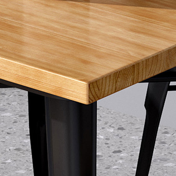 Industrial Style Solid Wood Dining Set with Fixed Table and 4 Legs Base for Home Use Clearhalo 'Dining Room Sets' 'Dining Tables & Seating' 'dining_room_set' 'furn' 'furn_dining_room_set' 'Furniture' 'furniture_dining_room_set' 'Kitchen & Dining Furniture' 'kitchen&dining_furn' 'kitchen' 3492597