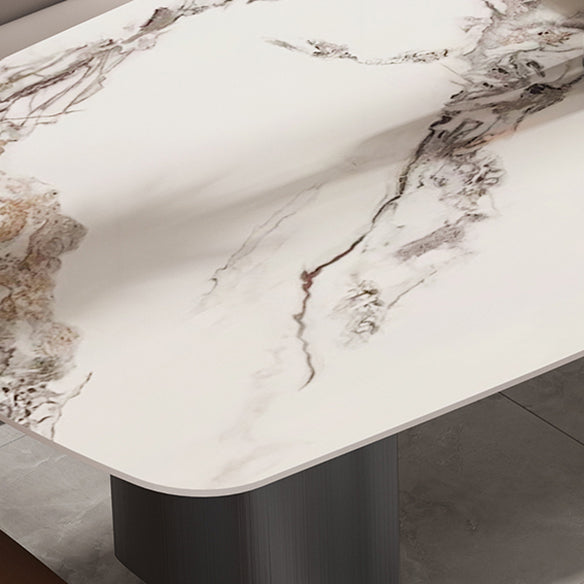 Minimalist Style Dining Table Set with Rectangle Shape Table and Upholstery Chairs Clearhalo 'Dining Room Sets' 'Dining Tables & Seating' 'dining_room_set' 'furn' 'furn_dining_room_set' 'Furniture' 'furniture_dining_room_set' 'Kitchen & Dining Furniture' 'kitchen&dining_furn' 'kitchen' 3492621