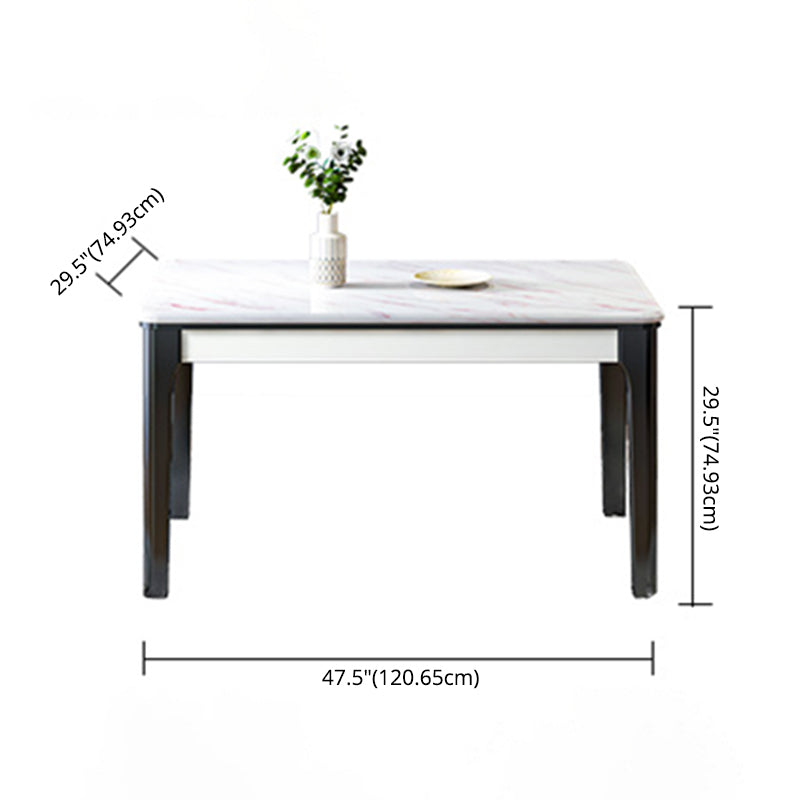 Dining Room Set Modern with Sintered Stone Dining Table and Solid Wood Chairs Clearhalo 'Dining Room Sets' 'Dining Tables & Seating' 'dining_room_set' 'furn' 'furn_dining_room_set' 'Furniture' 'furniture_dining_room_set' 'Kitchen & Dining Furniture' 'kitchen&dining_furn' 'kitchen' 3492637