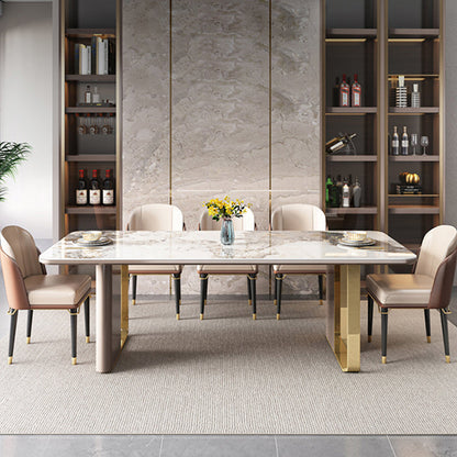 Dining Table Set Modern with Sintered Stone Dining Table and Padded Chairs 5 Piece Set Clearhalo 'Dining Room Sets' 'Dining Tables & Seating' 'dining_room_set' 'furn' 'furn_dining_room_set' 'Furniture' 'furniture_dining_room_set' 'Kitchen & Dining Furniture' 'kitchen&dining_furn' 'kitchen' 3492644