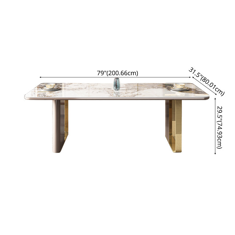 Dining Table Set Modern with Sintered Stone Dining Table and Padded Chairs Clearhalo 'Dining Room Sets' 'Dining Tables & Seating' 'dining_room_set' 'furn' 'furn_dining_room_set' 'Furniture' 'furniture_dining_room_set' 'Kitchen & Dining Furniture' 'kitchen&dining_furn' 'kitchen' 3492653