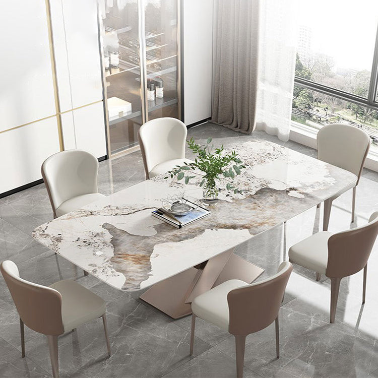 Minimalist Dining Table Sets with Rectangle Shape Table and Upholstered Chairs Clearhalo 'Dining Room Sets' 'Dining Tables & Seating' 'dining_room_set' 'furn' 'furn_dining_room_set' 'Furniture' 'furniture_dining_room_set' 'Kitchen & Dining Furniture' 'kitchen&dining_furn' 'kitchen' 3492673