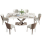 Minimalist Dining Table Sets with Rectangle Shape Table and Upholstered Chairs Clearhalo 'Dining Room Sets' 'Dining Tables & Seating' 'dining_room_set' 'furn' 'furn_dining_room_set' 'Furniture' 'furniture_dining_room_set' 'Kitchen & Dining Furniture' 'kitchen&dining_furn' 'kitchen' 3492675