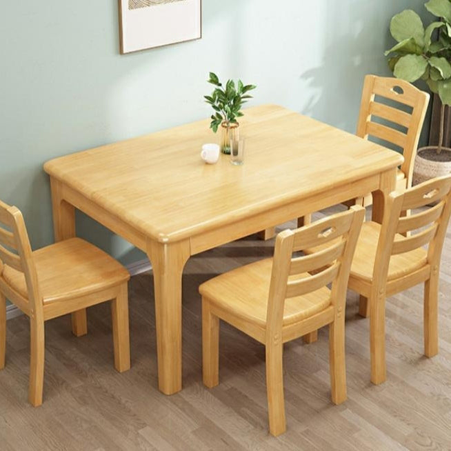 Contemporary Style Dining Room Table Set with Solid Wood Table and Chairs Clearhalo 'Dining Room Sets' 'Dining Tables & Seating' 'dining_room_set' 'furn' 'furn_dining_room_set' 'Furniture' 'furniture_dining_room_set' 'Kitchen & Dining Furniture' 'kitchen&dining_furn' 'kitchen' 3492710