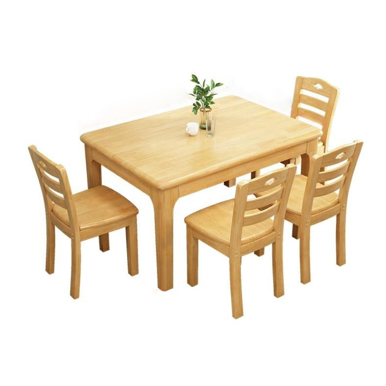 Contemporary Style Dining Room Table Set with Solid Wood Table and Chairs Clearhalo 'Dining Room Sets' 'Dining Tables & Seating' 'dining_room_set' 'furn' 'furn_dining_room_set' 'Furniture' 'furniture_dining_room_set' 'Kitchen & Dining Furniture' 'kitchen&dining_furn' 'kitchen' 3492711