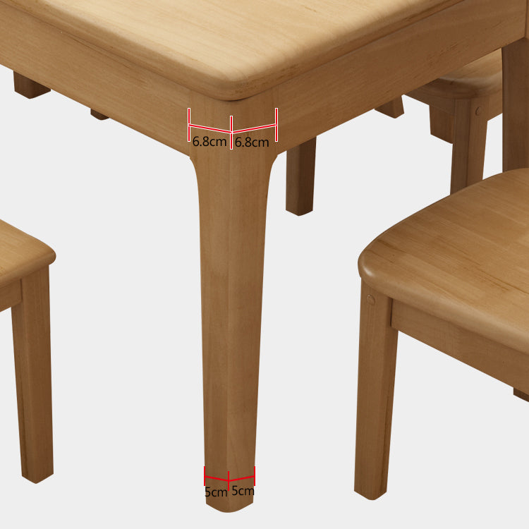 Contemporary Style Dining Room Table Set with Solid Wood Table and Chairs Clearhalo 'Dining Room Sets' 'Dining Tables & Seating' 'dining_room_set' 'furn' 'furn_dining_room_set' 'Furniture' 'furniture_dining_room_set' 'Kitchen & Dining Furniture' 'kitchen&dining_furn' 'kitchen' 3492714