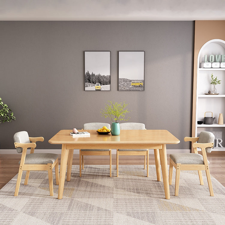 Minimalist Wooden Table Set for 4/6 with Rectangle Table Dining Set for Restaurant 5 Piece Set Clearhalo 'Dining Room Sets' 'Dining Tables & Seating' 'dining_room_set' 'furn' 'furn_dining_room_set' 'Furniture' 'furniture_dining_room_set' 'Kitchen & Dining Furniture' 'kitchen&dining_furn' 'kitchen' 3492719