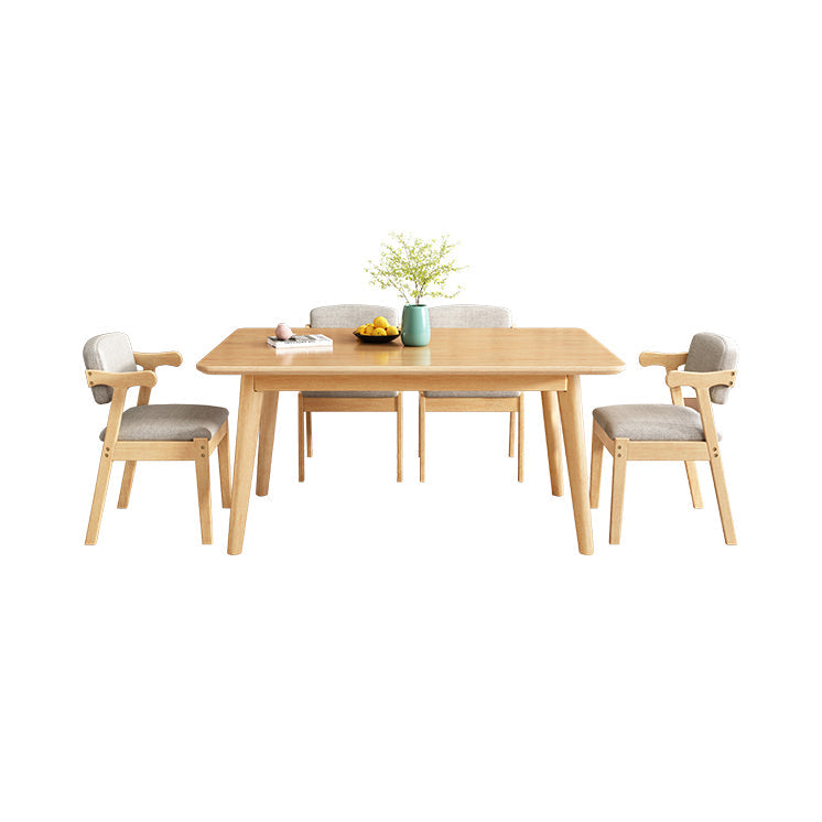 Minimalist Wooden Table Set for 4/6 with Rectangle Table Dining Set for Restaurant Clearhalo 'Dining Room Sets' 'Dining Tables & Seating' 'dining_room_set' 'furn' 'furn_dining_room_set' 'Furniture' 'furniture_dining_room_set' 'Kitchen & Dining Furniture' 'kitchen&dining_furn' 'kitchen' 3492722