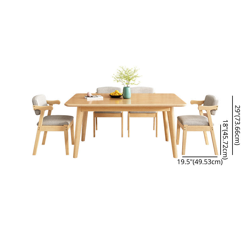 Minimalist Wooden Table Set for 4/6 with Rectangle Table Dining Set for Restaurant Clearhalo 'Dining Room Sets' 'Dining Tables & Seating' 'dining_room_set' 'furn' 'furn_dining_room_set' 'Furniture' 'furniture_dining_room_set' 'Kitchen & Dining Furniture' 'kitchen&dining_furn' 'kitchen' 3492727