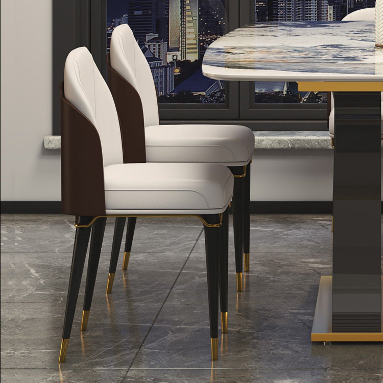 Dining Set of Modern Sintered Stone Table with Gold Metal Base Rectangle Dining Set for Restaurant Clearhalo 'Dining Room Sets' 'Dining Tables & Seating' 'dining_room_set' 'furn' 'furn_dining_room_set' 'Furniture' 'furniture_dining_room_set' 'Kitchen & Dining Furniture' 'kitchen&dining_furn' 'kitchen' 3492737