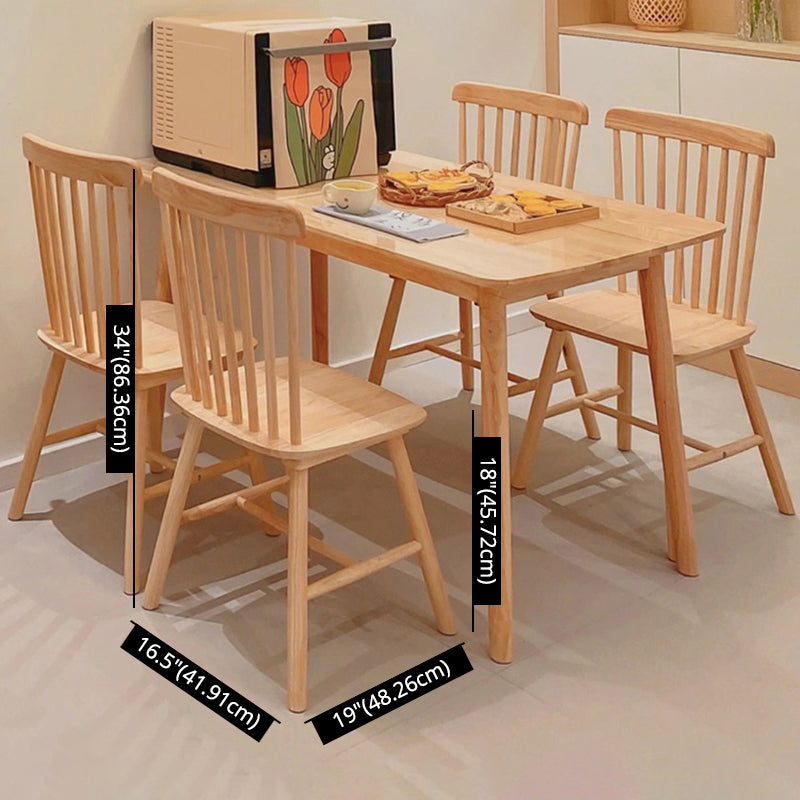 Wooden Table Set of 5/7 with Rectangle Table Modern Dining Set with Winsor Chairs for Restaurant Clearhalo 'Dining Room Sets' 'Dining Tables & Seating' 'dining_room_set' 'furn' 'furn_dining_room_set' 'Furniture' 'furniture_dining_room_set' 'Kitchen & Dining Furniture' 'kitchen&dining_furn' 'kitchen' 3492803