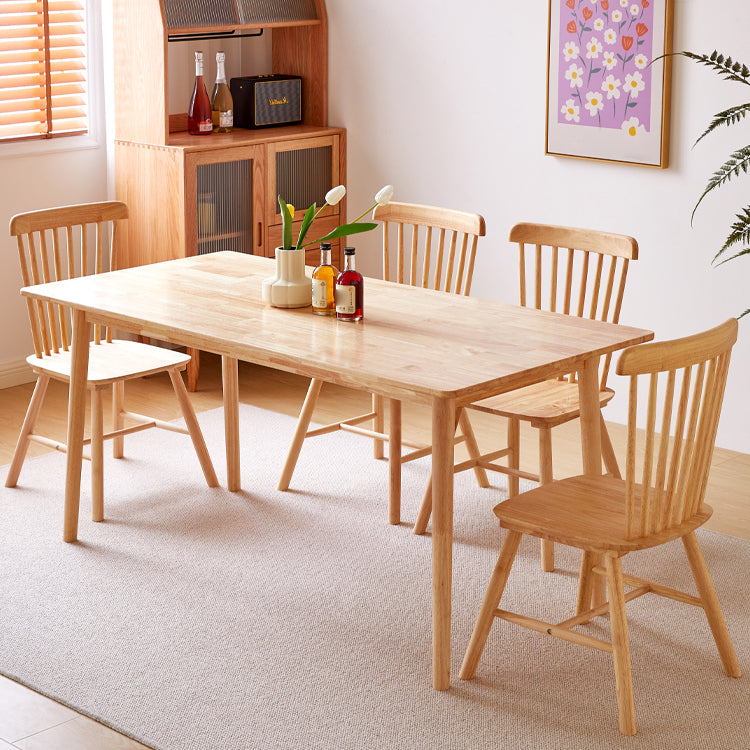 Wooden Table Set of 5/7 with Rectangle Table Modern Dining Set with Winsor Chairs for Restaurant Clearhalo 'Dining Room Sets' 'Dining Tables & Seating' 'dining_room_set' 'furn' 'furn_dining_room_set' 'Furniture' 'furniture_dining_room_set' 'Kitchen & Dining Furniture' 'kitchen&dining_furn' 'kitchen' 3492806
