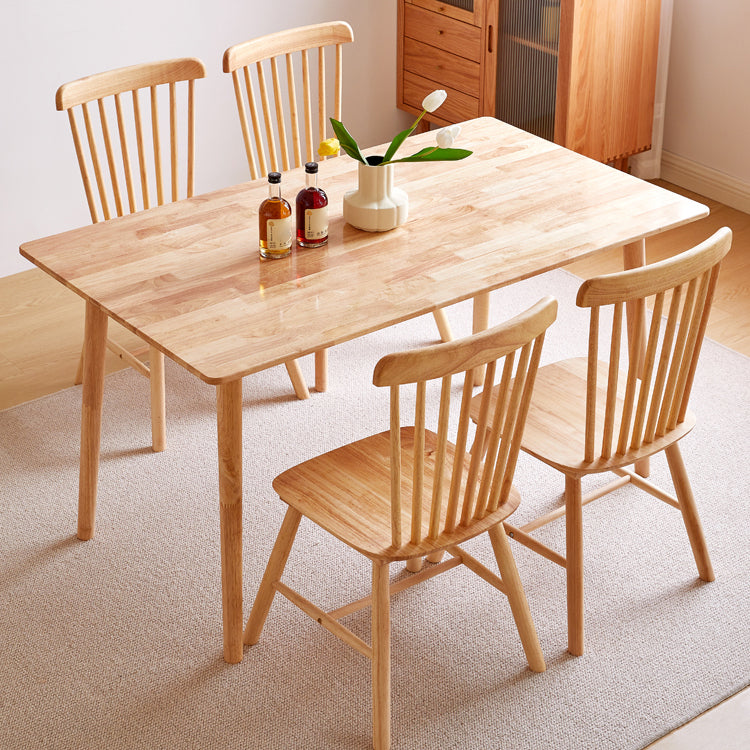 Wooden Table Set of 5/7 with Rectangle Table Modern Dining Set with Winsor Chairs for Restaurant Clearhalo 'Dining Room Sets' 'Dining Tables & Seating' 'dining_room_set' 'furn' 'furn_dining_room_set' 'Furniture' 'furniture_dining_room_set' 'Kitchen & Dining Furniture' 'kitchen&dining_furn' 'kitchen' 3492807
