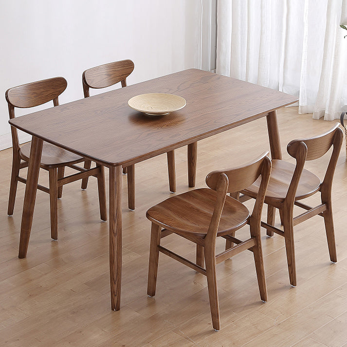 Modern Wood Table Set for 4/6 with Rectangle Table Dining Set for Restaurant 5 Piece Set Clearhalo 'Dining Room Sets' 'Dining Tables & Seating' 'dining_room_set' 'furn' 'furn_dining_room_set' 'Furniture' 'furniture_dining_room_set' 'Kitchen & Dining Furniture' 'kitchen&dining_furn' 'kitchen' 3492811