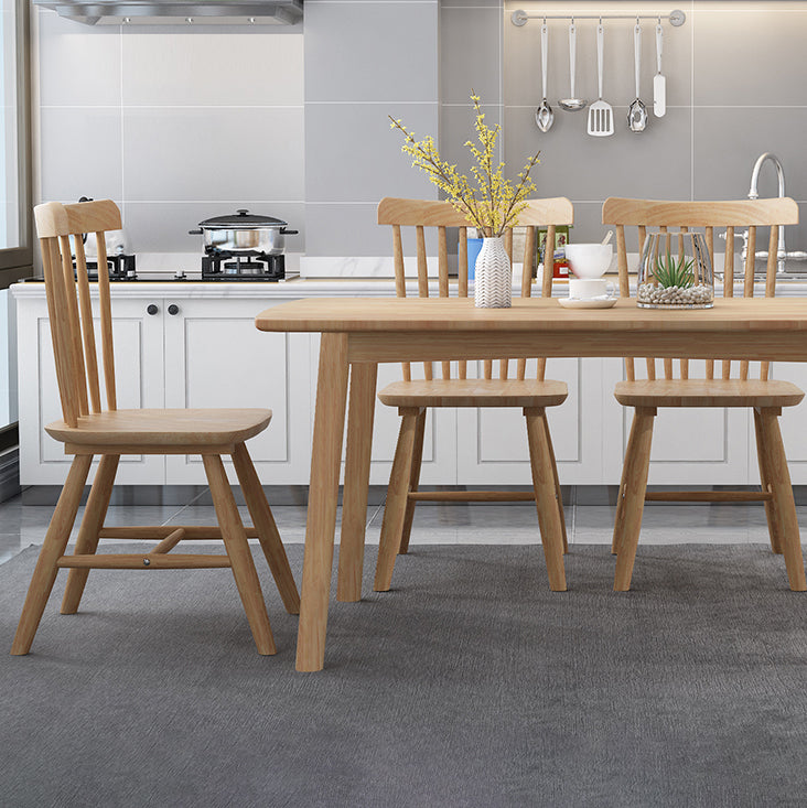 Modern Wood Table Set of 5/7 with Rectangle Table Dining Set with Winsor Chairs Clearhalo 'Dining Room Sets' 'Dining Tables & Seating' 'dining_room_set' 'furn' 'furn_dining_room_set' 'Furniture' 'furniture_dining_room_set' 'Kitchen & Dining Furniture' 'kitchen&dining_furn' 'kitchen' 3492831