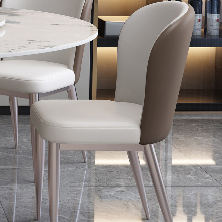 Nordic Round Sintered Stone Dining Table of 5/7 with Pedestal Base Dining Set for Restaurant Clearhalo 'Dining Room Sets' 'Dining Tables & Seating' 'dining_room_set' 'furn' 'furn_dining_room_set' 'Furniture' 'furniture_dining_room_set' 'Kitchen & Dining Furniture' 'kitchen&dining_furn' 'kitchen' 3492845