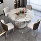 Nordic Round Sintered Stone Dining Table of 5/7 with Pedestal Base Dining Set for Restaurant Clearhalo 'Dining Room Sets' 'Dining Tables & Seating' 'dining_room_set' 'furn' 'furn_dining_room_set' 'Furniture' 'furniture_dining_room_set' 'Kitchen & Dining Furniture' 'kitchen&dining_furn' 'kitchen' 3492853