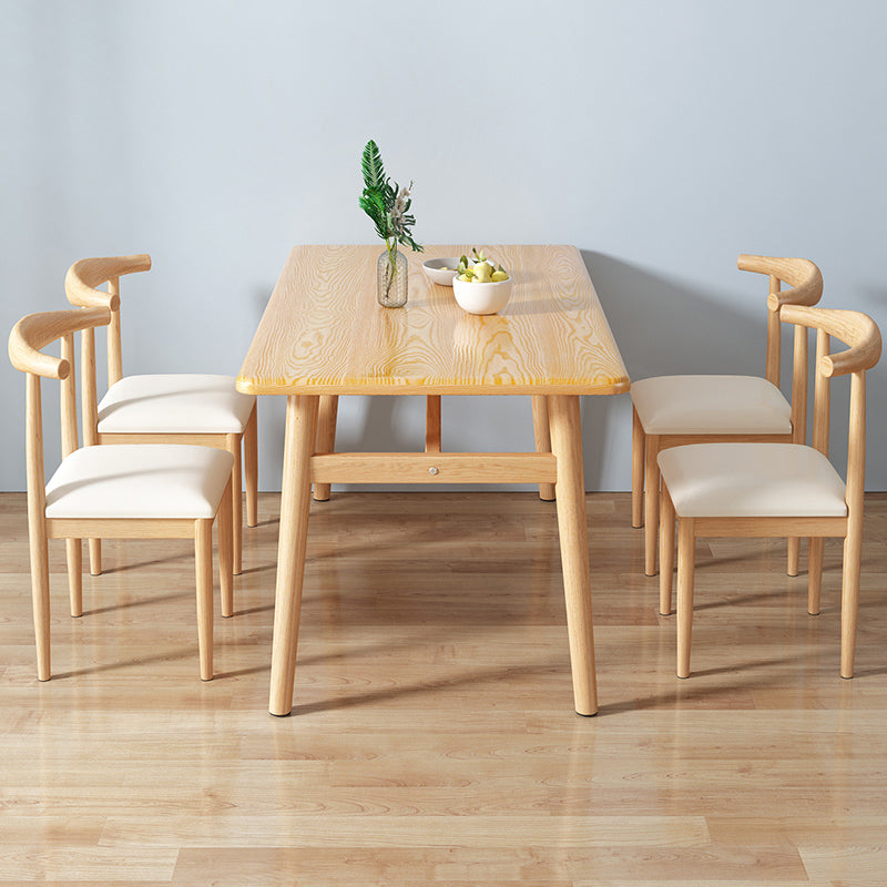 Home Modern Style MDF Dining Furniture Set Rectangle Dining Set with Wood Base Natural 5 Piece Set Clearhalo 'Dining Room Sets' 'Dining Tables & Seating' 'dining_room_set' 'furn' 'furn_dining_room_set' 'Furniture' 'furniture_dining_room_set' 'Kitchen & Dining Furniture' 'kitchen&dining_furn' 'kitchen' 3492856