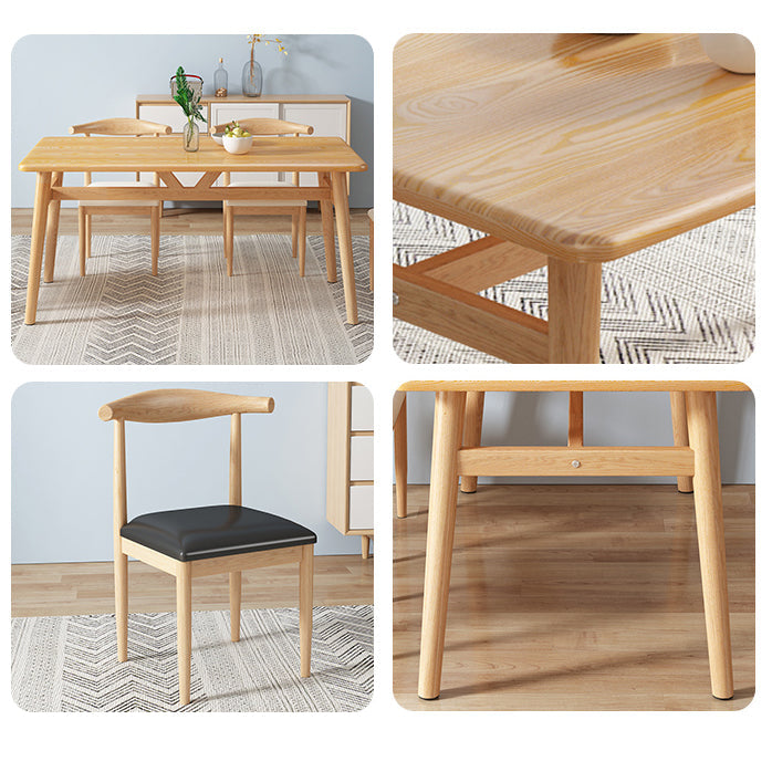 Home Modern Style MDF Dining Furniture Set Rectangle Dining Set with Wood Base Clearhalo 'Dining Room Sets' 'Dining Tables & Seating' 'dining_room_set' 'furn' 'furn_dining_room_set' 'Furniture' 'furniture_dining_room_set' 'Kitchen & Dining Furniture' 'kitchen&dining_furn' 'kitchen' 3492859