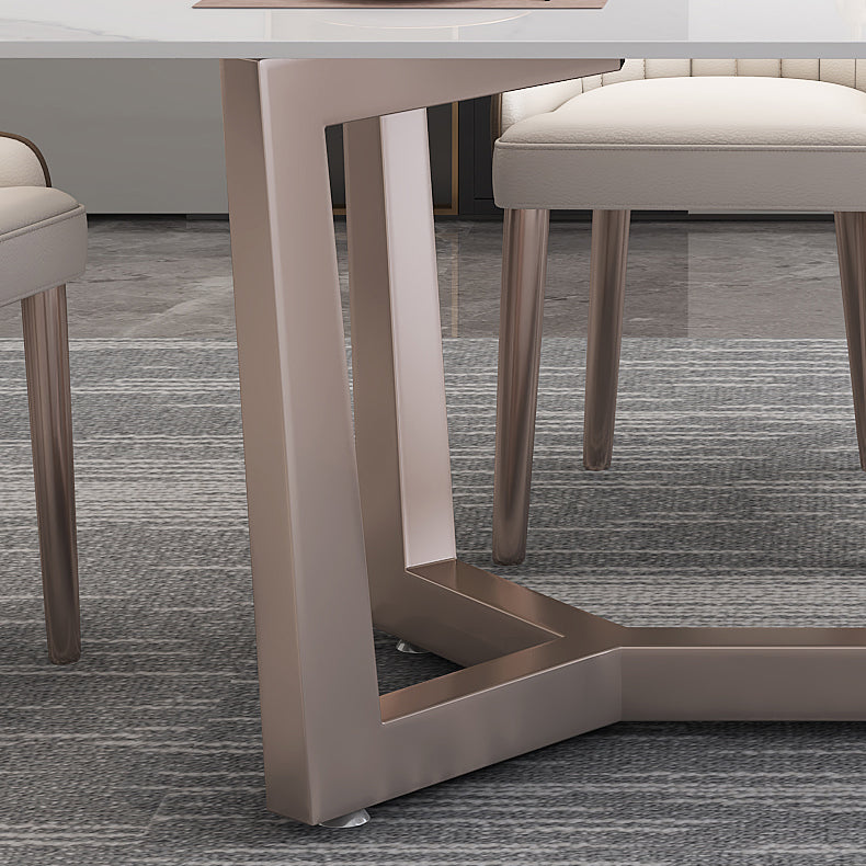 Standard Marble Top Dining Set with Metallic Legs Base for Dining Furniture Clearhalo 'Dining Room Sets' 'Dining Tables & Seating' 'dining_room_set' 'furn' 'furn_dining_room_set' 'Furniture' 'furniture_dining_room_set' 'Kitchen & Dining Furniture' 'kitchen&dining_furn' 'kitchen' 3492894