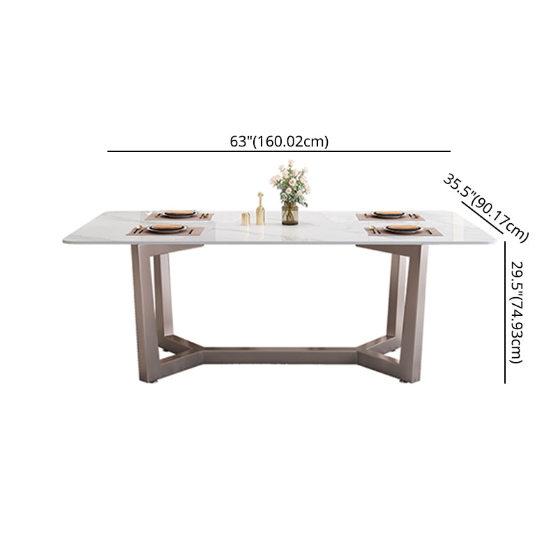 Standard Marble Top Dining Set with Metallic Legs Base for Dining Furniture Clearhalo 'Dining Room Sets' 'Dining Tables & Seating' 'dining_room_set' 'furn' 'furn_dining_room_set' 'Furniture' 'furniture_dining_room_set' 'Kitchen & Dining Furniture' 'kitchen&dining_furn' 'kitchen' 3492897