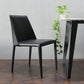 Contemporary Solid Back Chair 18'' Wide Leather Chair with 4 Metal Legs for Home Clearhalo ' kitchen&dining_furn' 'Dining Chairs' 'Dining Tables & Seating' 'dining_chair' 'furn' 'furn_dining_chair' 'Furniture' 'furniture_dining_chair' 'Kitchen & Dining Furniture' 'kitchen' 3492993