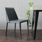 Contemporary Solid Back Chair 18'' Wide Leather Chair with 4 Metal Legs for Home Clearhalo ' kitchen&dining_furn' 'Dining Chairs' 'Dining Tables & Seating' 'dining_chair' 'furn' 'furn_dining_chair' 'Furniture' 'furniture_dining_chair' 'Kitchen & Dining Furniture' 'kitchen' 3492995