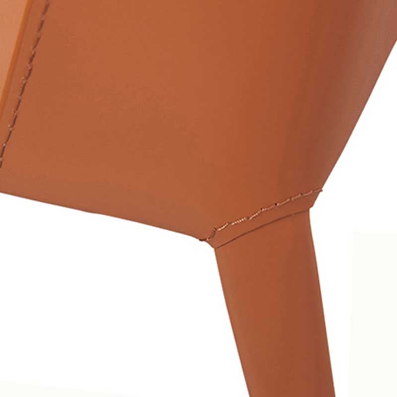 Contemporary Solid Back Chair 18'' Wide Leather Chair with 4 Metal Legs for Home Clearhalo ' kitchen&dining_furn' 'Dining Chairs' 'Dining Tables & Seating' 'dining_chair' 'furn' 'furn_dining_chair' 'Furniture' 'furniture_dining_chair' 'Kitchen & Dining Furniture' 'kitchen' 3493001