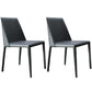 Contemporary Solid Back Chair 18'' Wide Leather Chair with 4 Metal Legs for Home Grey 2 Piece Set Clearhalo ' kitchen&dining_furn' 'Dining Chairs' 'Dining Tables & Seating' 'dining_chair' 'furn' 'furn_dining_chair' 'Furniture' 'furniture_dining_chair' 'Kitchen & Dining Furniture' 'kitchen' 3493008