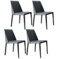 Contemporary Solid Back Chair 18'' Wide Leather Chair with 4 Metal Legs for Home Grey 4 Piece Set Clearhalo ' kitchen&dining_furn' 'Dining Chairs' 'Dining Tables & Seating' 'dining_chair' 'furn' 'furn_dining_chair' 'Furniture' 'furniture_dining_chair' 'Kitchen & Dining Furniture' 'kitchen' 3493011