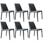 Contemporary Solid Back Chair 18'' Wide Leather Chair with 4 Metal Legs for Home Grey 6 Piece Set Clearhalo ' kitchen&dining_furn' 'Dining Chairs' 'Dining Tables & Seating' 'dining_chair' 'furn' 'furn_dining_chair' 'Furniture' 'furniture_dining_chair' 'Kitchen & Dining Furniture' 'kitchen' 3493013