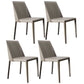 Contemporary Solid Back Chair 18'' Wide Leather Chair with 4 Metal Legs for Home Light Coffee 4 Piece Set Clearhalo ' kitchen&dining_furn' 'Dining Chairs' 'Dining Tables & Seating' 'dining_chair' 'furn' 'furn_dining_chair' 'Furniture' 'furniture_dining_chair' 'Kitchen & Dining Furniture' 'kitchen' 3493016