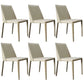Contemporary Solid Back Chair 18'' Wide Leather Chair with 4 Metal Legs for Home Beige 6 Piece Set Clearhalo ' kitchen&dining_furn' 'Dining Chairs' 'Dining Tables & Seating' 'dining_chair' 'furn' 'furn_dining_chair' 'Furniture' 'furniture_dining_chair' 'Kitchen & Dining Furniture' 'kitchen' 3493021