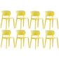 Glam Style Dining Room Plastic Side Chair Matte Finish Open Back Dining Chair Yellow 8 Piece Set Clearhalo ' kitchen&dining_furn' 'Dining Chairs' 'Dining Tables & Seating' 'dining_chair' 'furn' 'furn_dining_chair' 'Furniture' 'furniture_dining_chair' 'Kitchen & Dining Furniture' 'kitchen' 3493025