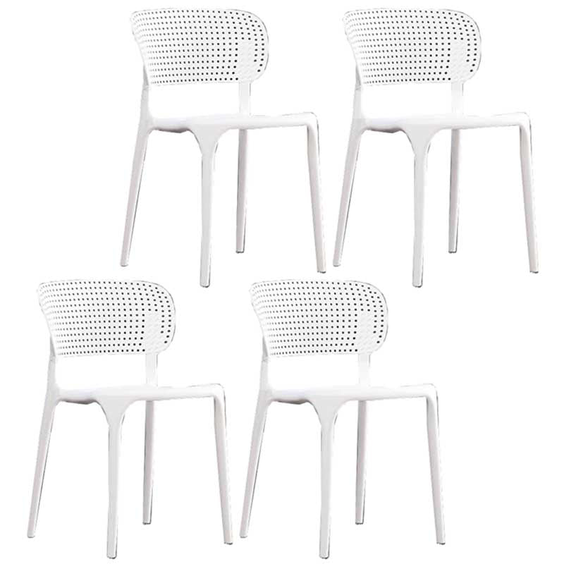 Glam Style Dining Room Plastic Side Chair Matte Finish Open Back Dining Chair White 4 Piece Set Clearhalo ' kitchen&dining_furn' 'Dining Chairs' 'Dining Tables & Seating' 'dining_chair' 'furn' 'furn_dining_chair' 'Furniture' 'furniture_dining_chair' 'Kitchen & Dining Furniture' 'kitchen' 3493027